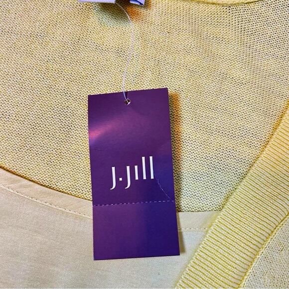 🆕 J. Jill Layered Sweater Tunic Womens Size S Buttercup Yellow Lightweight NWT - Picture 6 of 9